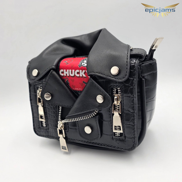 Glamlite Limited Edition Halloween Chucky Tiff Makeup Crossbody Black Bag New - Picture 2 of 5